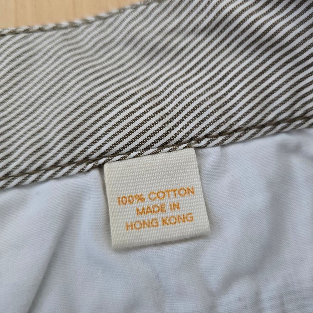 J Crew Chino Y2K Low-rise Striped Bermuda Shorts Womens Size 8 Brown White - Picture 6 of 9